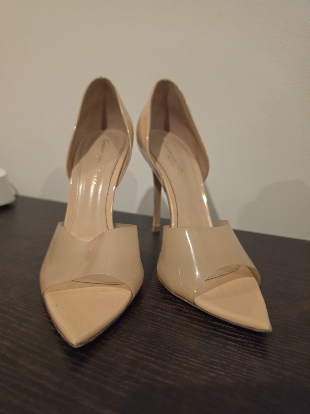 Gianvito Rossi Nude Patent D'Orsay Pumps